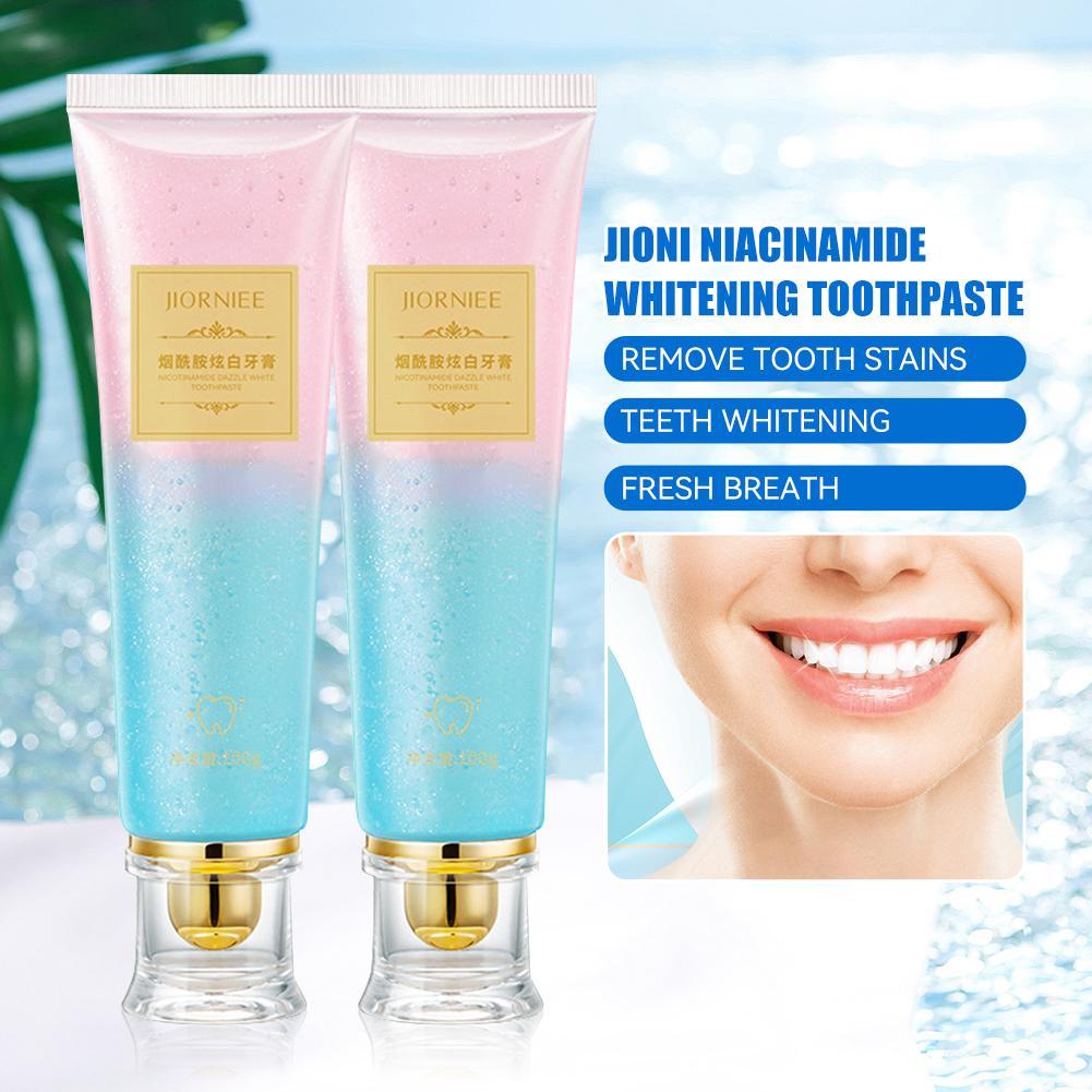 JIORNIEE ยาสีฟัน Niacinamide Aquacool brightening ยาสีฟัน Tartar Plaque Remover สําหรับฟันฟันเหลือง 