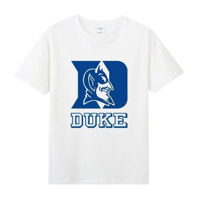 เสื้อยืดผ้าฝ้ายแท้แขนสั้น Duke University NCAA สไตล์อเมริกา