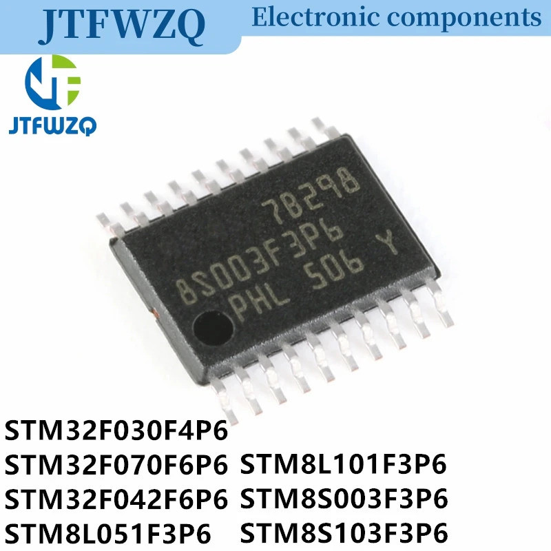 5PCS STM32F030F4P6 STM32F042F6P6 STM32F070F6P6 STM8L051F3P6 STM8L101F3P6 STM8S003F3P6 STM8S-OP10S ST