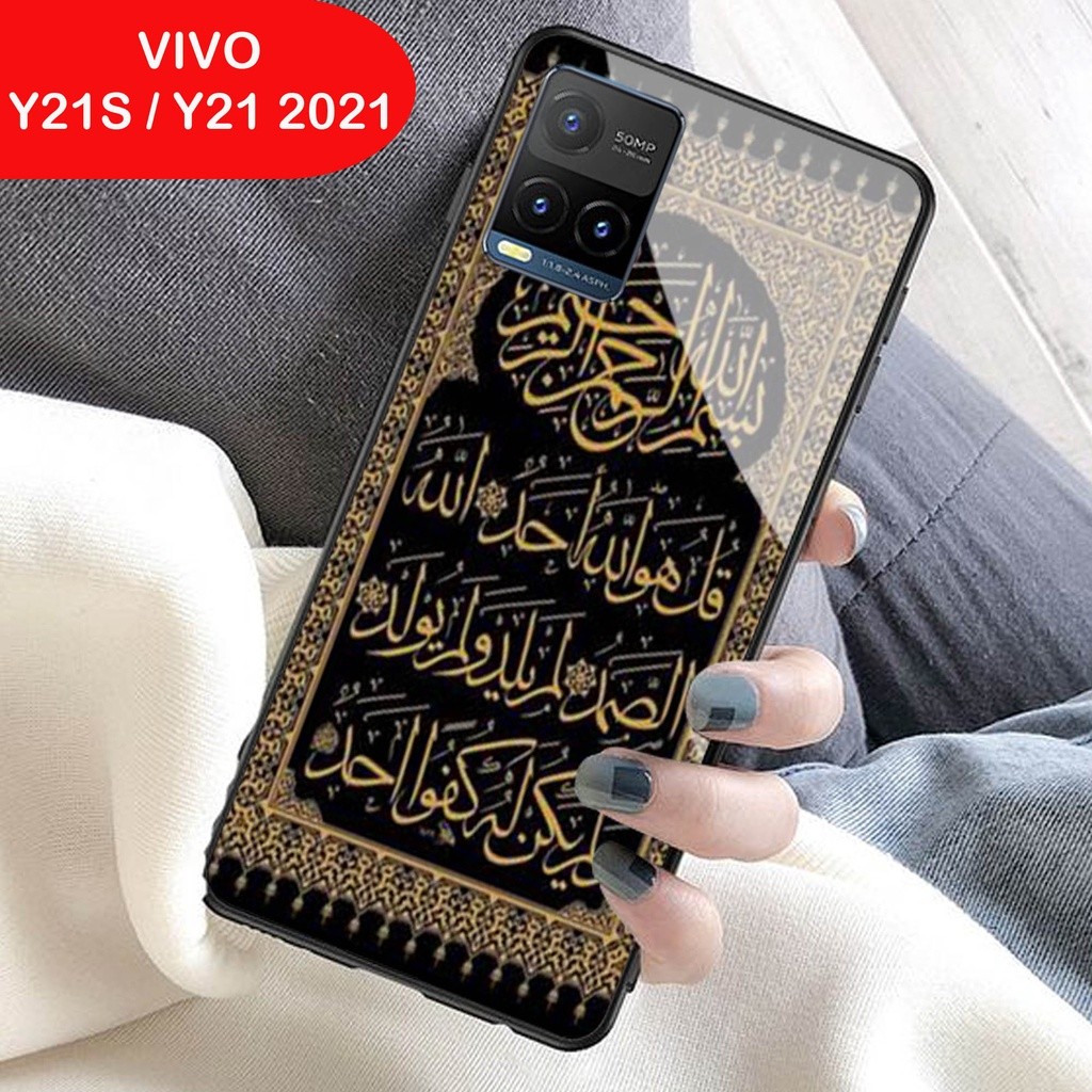 HP Softcase Glass VIVO Y21 Y21s 2021 Y33S - เคสโทรศัพท์ป้องกันสําหรับ VIVO Y21 Y21s 2021 [ A14 ].