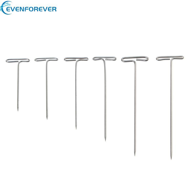 EV 100 ชิ้นสําหรับ T Pins เข็มสําหรับวิกผมบนโฟมสําหรับหัวสไตล์สําหรับหัวเย็บผม Sa