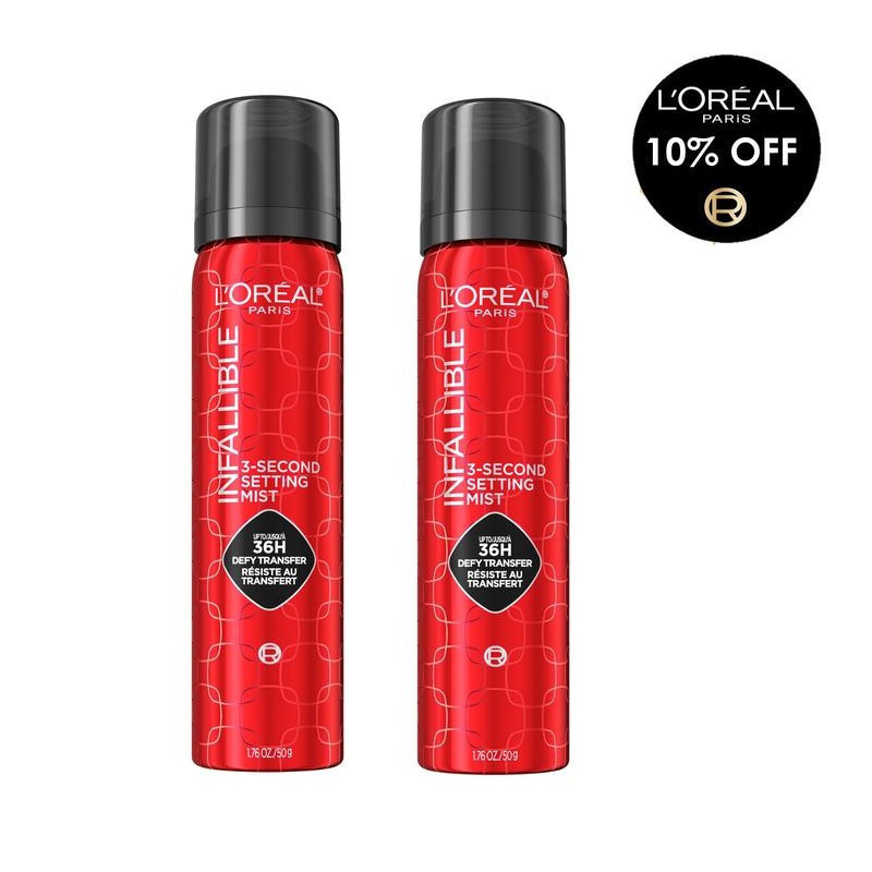 LOreal Paris Infallible 3-Second Setting Spray Mist, Microfine Mist ได้ถึง 36HR Wear- 1.76 oz