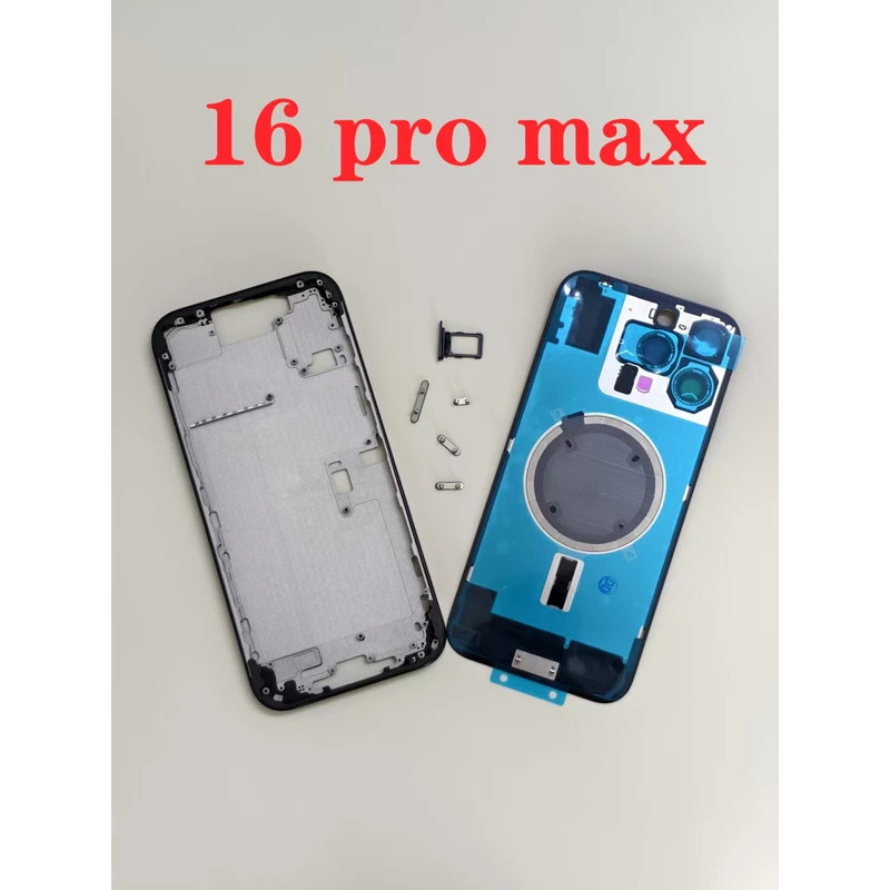 OEM สําหรับ iP 16 Pro Max ฝาหลังแบตเตอรี่กระจกประตู + ปุ่มด้านข้าง + ถาดซิมการ์ดสําหรับ iPhone 16 Pr