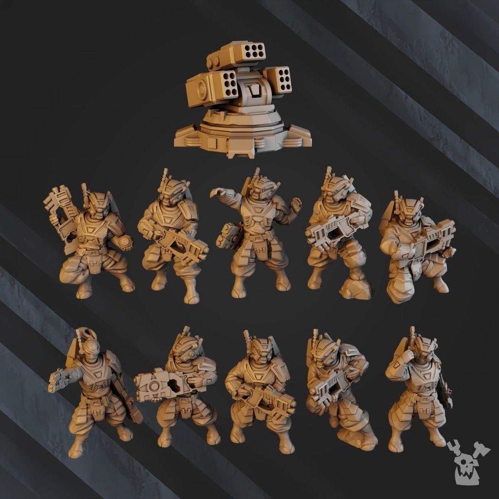 [Warhammer 40K Chess Piece] Titanium Empire Gate World Guard Team Ten People Team Warhammer 40K Ches