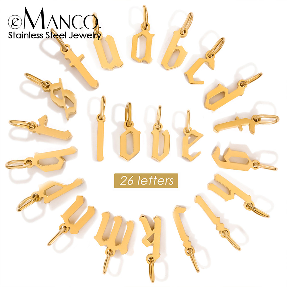 Emanco Charms จี้สแตนเลสเคลือบเงาทอง ขนาด 8-10 มม., DIY สร้อยข้อมือและสร้อยคอมีความสวยงาม