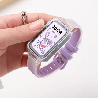 สายรัดซิลิโคนสําหรับ For Xiaomi Smart Band 9 Active / 8 Active แฟชั่นสําหรับ for Redmi Band 3 2 สายรัดข้อมือสร้อยข้อมือทูโทนโปร่งแสง