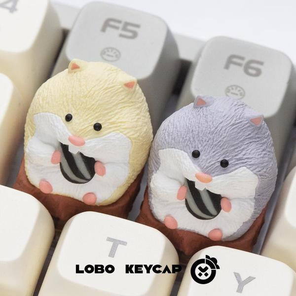 keycap ใส keycap LOBO Original Hamster Series Pudding Hemp Mechanical Keyboard ปุ่มกดเรซินที่ไม่ซ้ํา