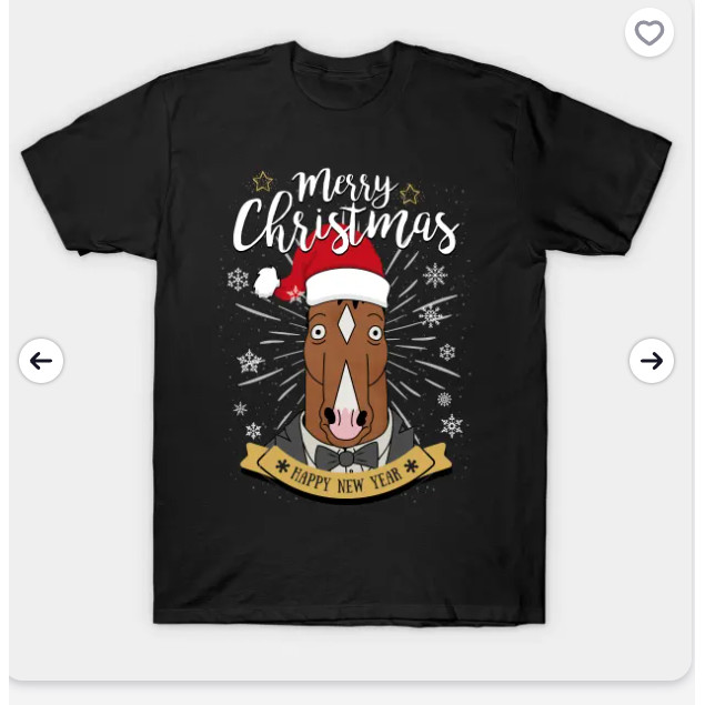 เสื้อยืดผู้ชาย BoJack Horseman Merry Christmas แบบโอเวอร์ไซส์ แขนสั้น ทำจากผ้าฝ้ายบริสุทธิ์ 100%