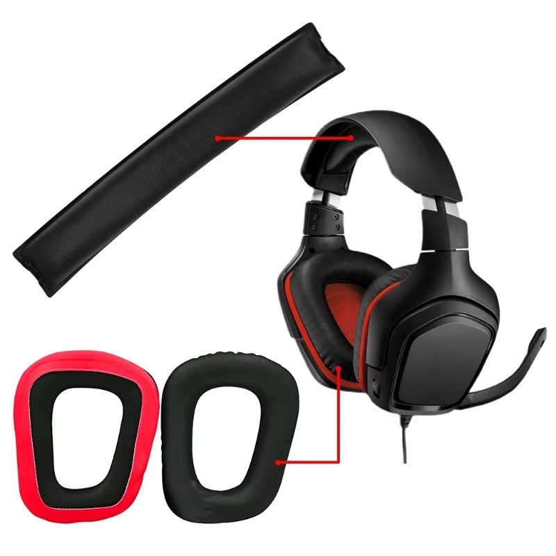 Ear Pads Cushions Headband Kit Replacement for Logitech G331 G332 G432 G431 G430 G230 G231 G930 Gami