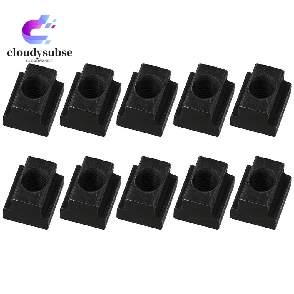 CLOUD 10 ชิ้นแตะผ่านสล็อตถั่ว,สีดําออกไซด์เหล็กคาร์บอน T Slot Nuts,คุณภาพสูง M6 M8 M10 M12 T-Nuts