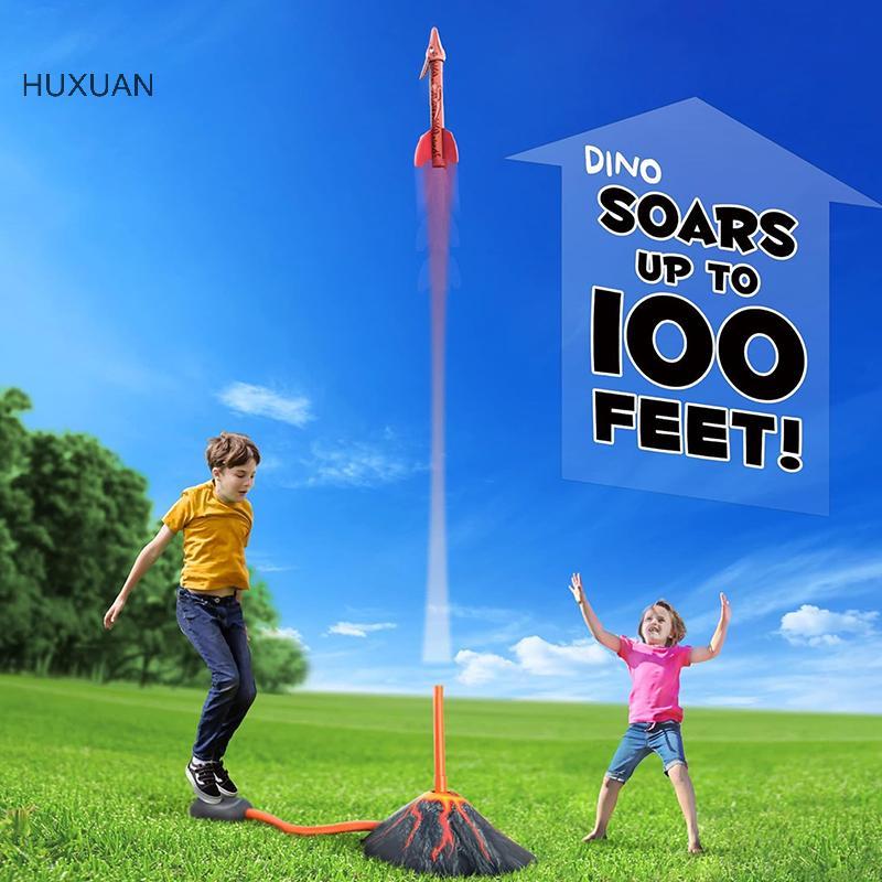 HUXUAN ไดโนเสาร์ Rocket Launcher ของเล่นสําหรับเด็กเกมกลางแจ้งและวันเกิด RFT