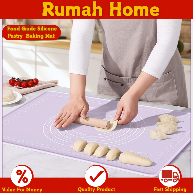 ห้องครัวซิลิโคน Pastry Mat Non-Stick Baking Mat หนา Pastry Board Rolling Dough Mat เกรดอาหาร