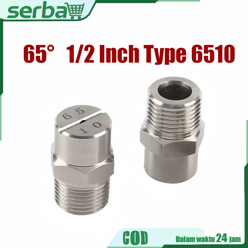 หัวฉีดสแตนเลส V Jet 1/2 นิ้วประเภท 6510 มุม 65°