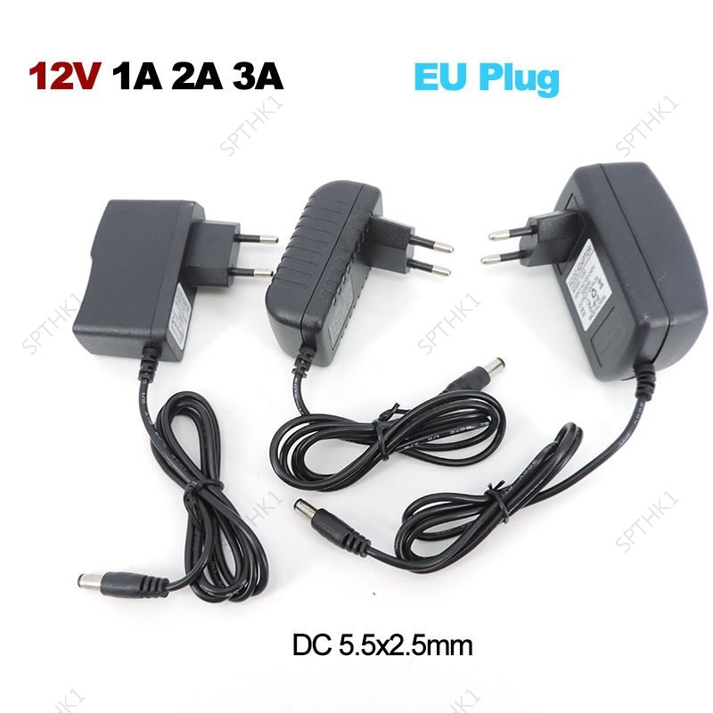 AC to DC Power Supply อะแดปเตอร์ 12V 1A 2A 3A Transformer 1000ma 2000ma 3000ma travel Charger ยุโรป 