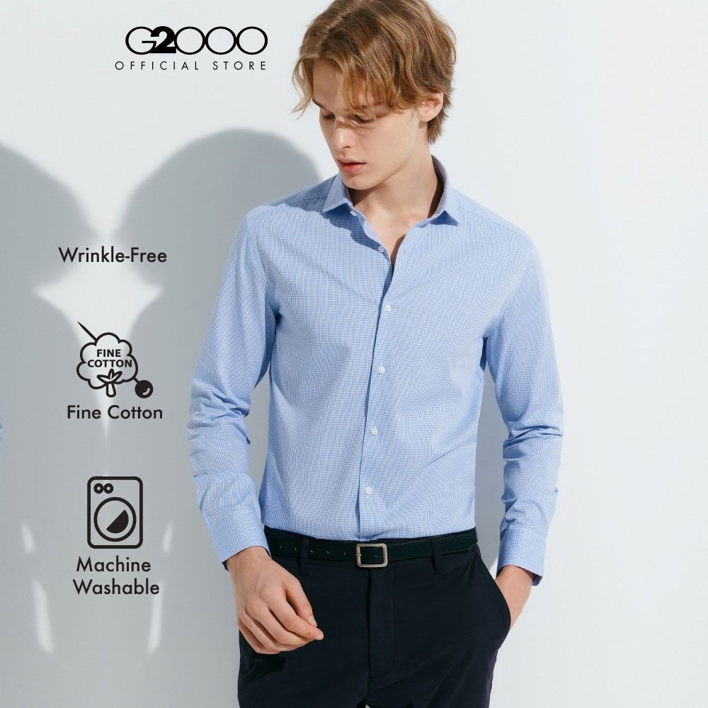 G2000 เสื้อเชิ้ตแขนยาวแบบทางการสำหรับผู้ชาย ทรง Smart Fit รุ่น 4612196275 BLUE