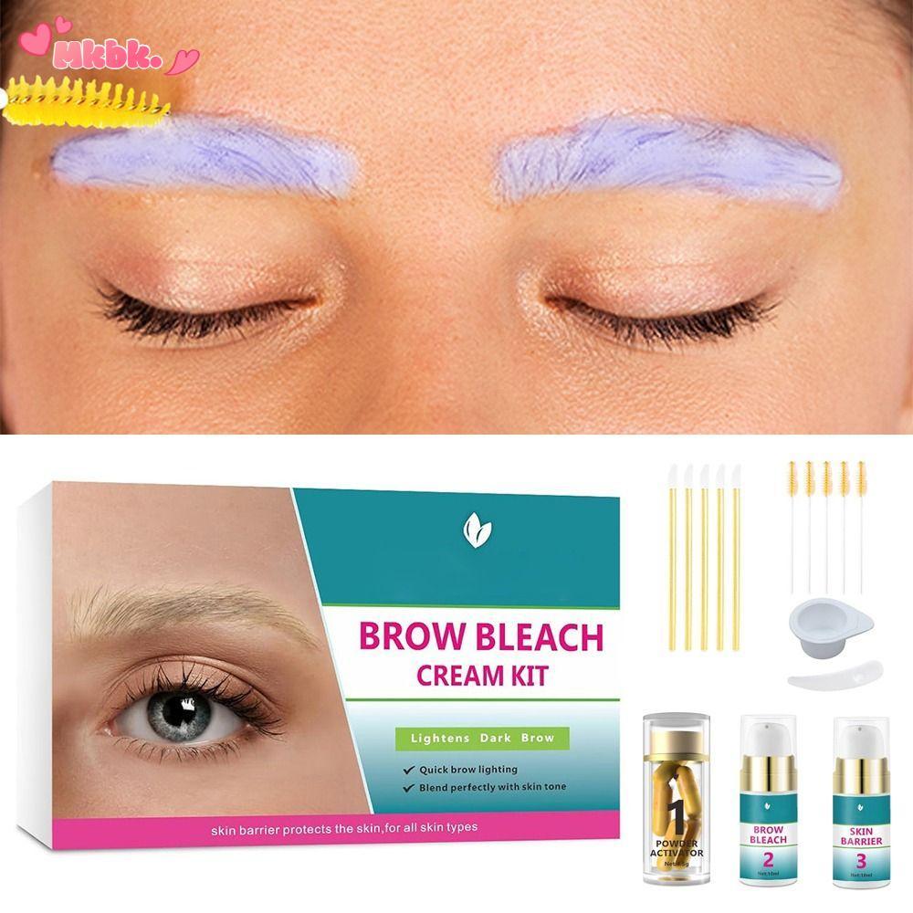 MKBK Brow Bleach Kit, Eyebrow Bleach Quick Brow Lightening Kit, Hot 5 แอพพลิเคชั่นใช้งานง่ายไม่มีครี