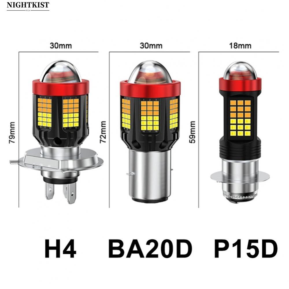H6 BA20D H4 P15D LED ไฟหน้ารถจักรยานยนต์ 3000LM 12V 80V 360 องศาความสว่าง
