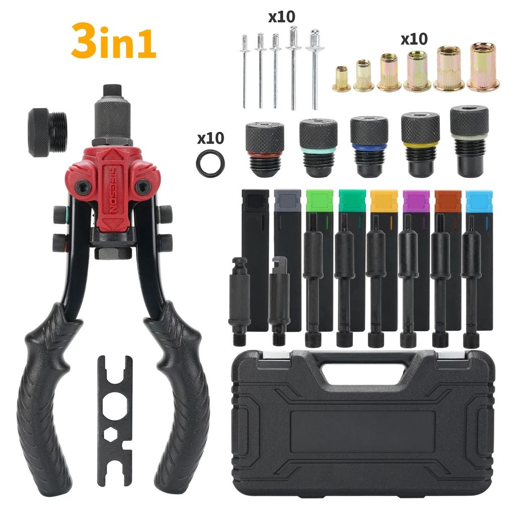 HIFESON 617 Multifunctional Manual Ram Gun Riveting Nut Gun Riveter Reaming Gun ที่มีประสิทธิภาพสามใ
