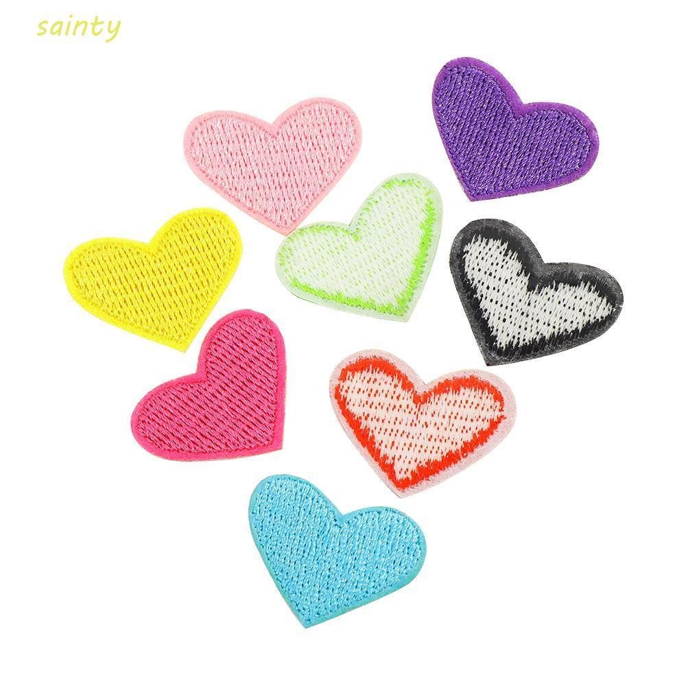 SAINTY Appliques Iron On Love Heart DIY สติกเกอร์เสื้อผ้า