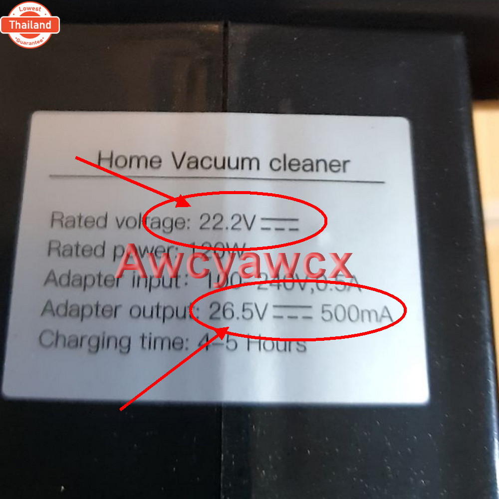 อะแดปเตอร์ AC DC 27V 26.5V ที่ชาร์จ 0.5A ใน 500mA ไฟสำหรั Philips 22.2V 22V เครื่องดูดฝุ่นไร้สายไร K