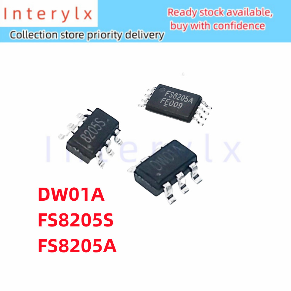 10 ชิ้น/ล็อต Original DW01 DW01A FS8205S FS8205A FS8205 แบตเตอรี่ลิเธียมป้องกัน IC Patch MSOP8 ชิป S