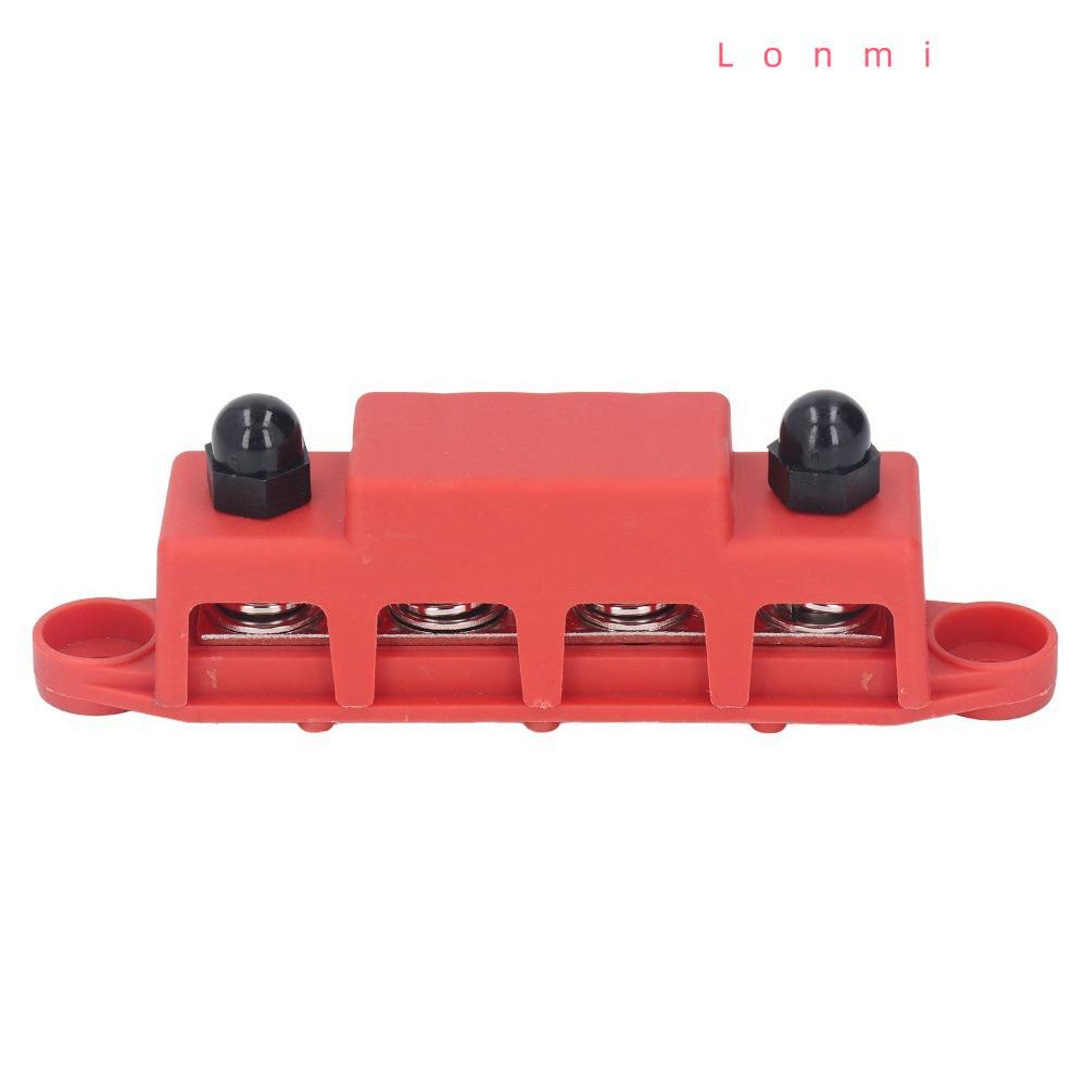 LONMI M10 Studs Bus Bar, M10 3/8 48VDC 250A 4 ตําแหน่ง Bus Bar, Screw Terminals Red/Black 4 ตําแหน่ง