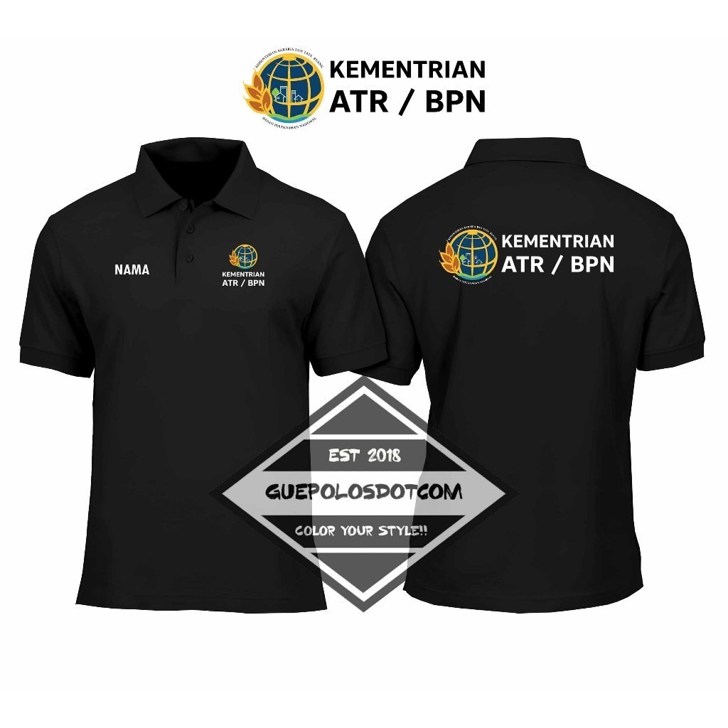 🔥 เสื้อโปโล  MINISTRY ATR/BPN COLLAR POLOSHIRT ฟรี Name - เสื้อคอปกกระทรวง ATR/BPN ชื่อฟรี - COOL MI
