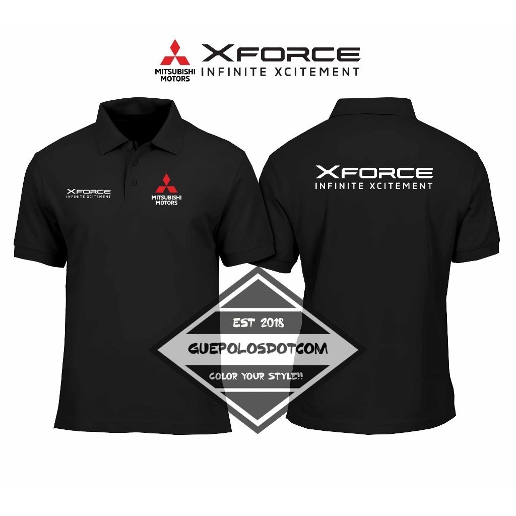🔥 เสื้อโปโล  Mitsubhisi MOTORS XFORCE INFINITE XCITEMENT COLLAR POLOSHIRT - MITSUBHSI MOTORS XFORCE 