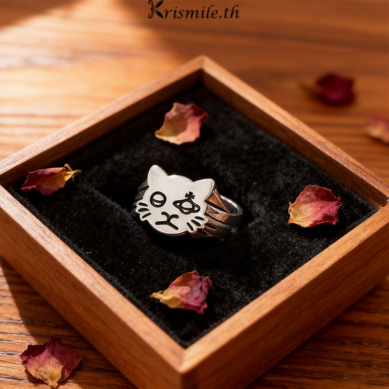 COD-ในไทย💖ความคิดสร้างสรรค์ แมว ดาวเสาร์ เปิด แหวน ผู้หญิง การออกแบบการ์ตูน แหวนนิ้วชี้ มัลติฟังก์ชั่ น่ารัก - รูปที่ 2