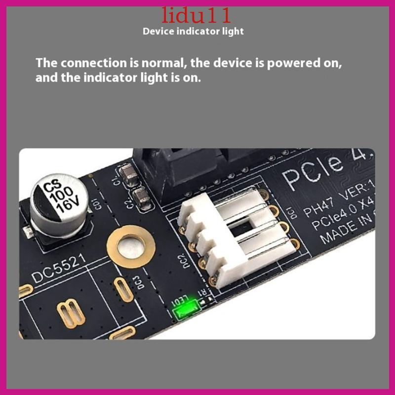 LID M 2 ถึง PCIE 4X Power Card Transfer Adapter PCIE Transition Card ฮาร์ดไดรฟ์