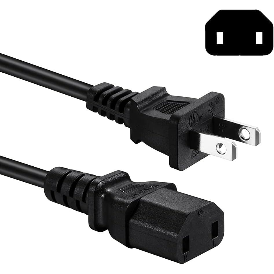 สายไฟ AC 2 Prong เข้ากันได้กับ Sony PS4 Pro, Xbox One/Xbox 360 Slim / 360 E อิฐจ่ายไฟ, เปลี่ยนสายไฟ