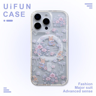 เกาหลี Bowknot ดอกไม้กระต่ายโปร่งใสโทรศัพท์มือถือสําหรับ iPhone 17Air 16E 15 14 Plus 13 12 Mini 11 Pro Max Xs X Xr 8 7 อะคริลิคปกหลัง Anti-Scratch Magnetic Shell