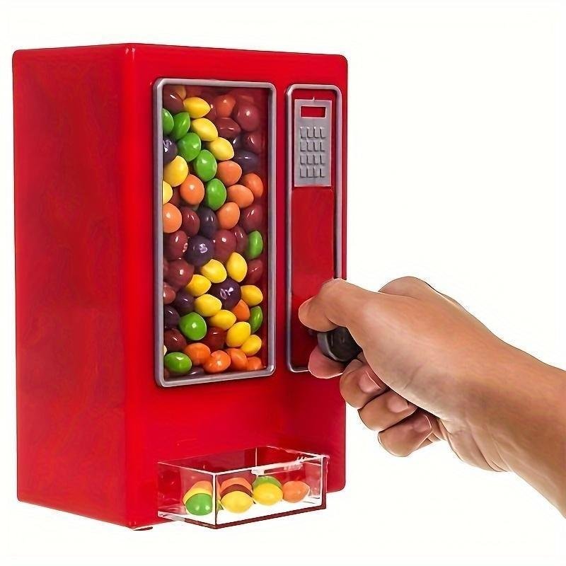 Retro Mini Candy Vending Machine, Perfect for Gumballs, Jelly Beans & Treats, No Batteries Required,