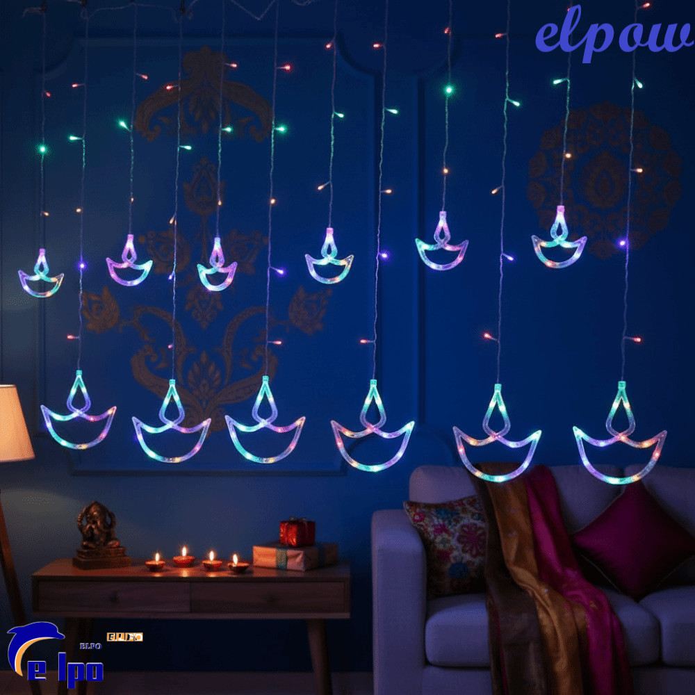 PIXELPOWER Diwali Light, ปลั๊ก USB Brilliant Night Curtain Light, ห้องสาวหัวใจ Happy Diwali String ไ