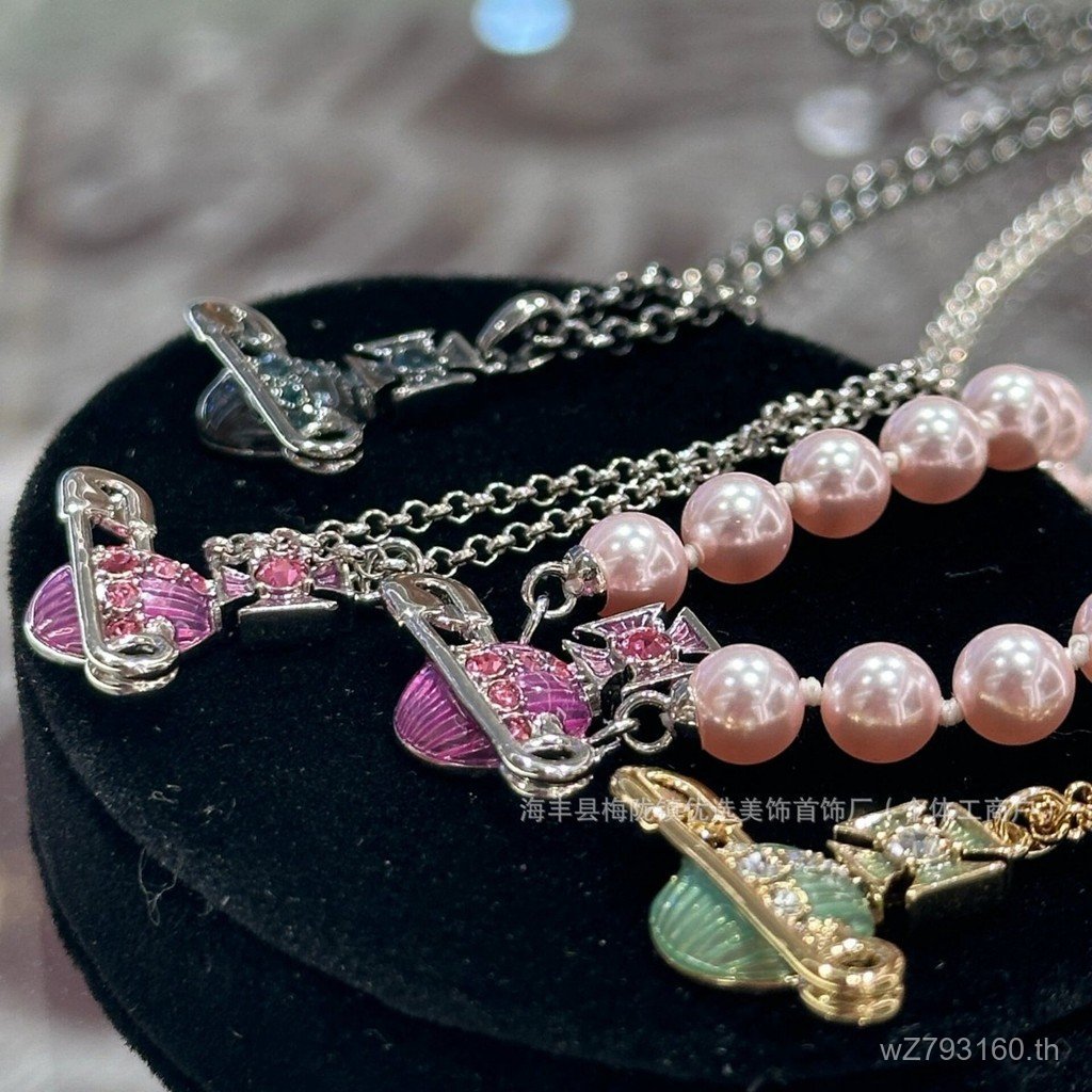 เซตสร้อยคอมุกสีพาเลทสำหรับผู้หญิง ดีไซน์ใหม่จากคอลเล็กชัน Pin Queen West Z2LE