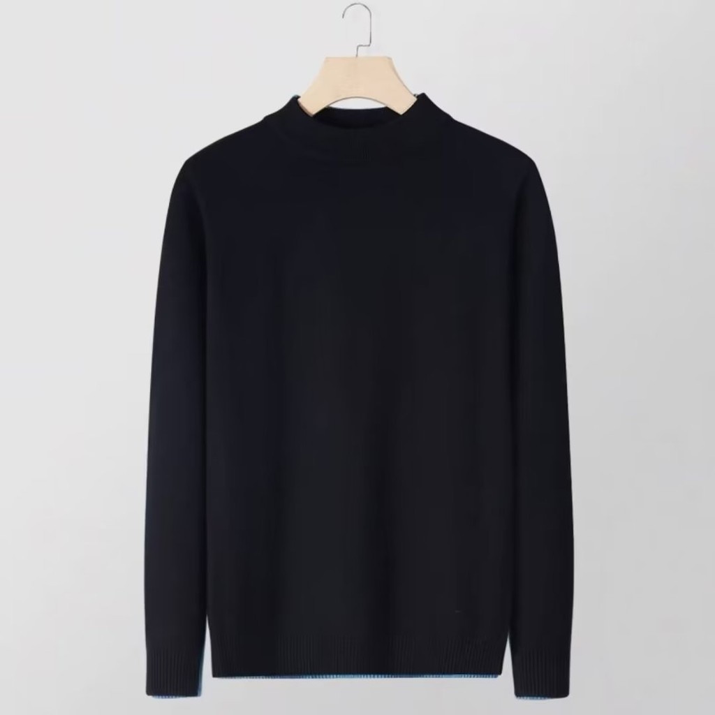 PannoFluxus ถักชั้นฐานสำหรับผู้ชาย สไตล์ญี่ปุ่นสีทึบ อเนกประสงค์ - รูปที่ 5