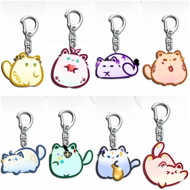 8 ชิ้น/ล็อตเกมน่ารักการ์ตูนพวงกุญแจอะคริลิค Painon Anaxa Hyacine Cifera NeiKos496 Aglaea Tribios Myd