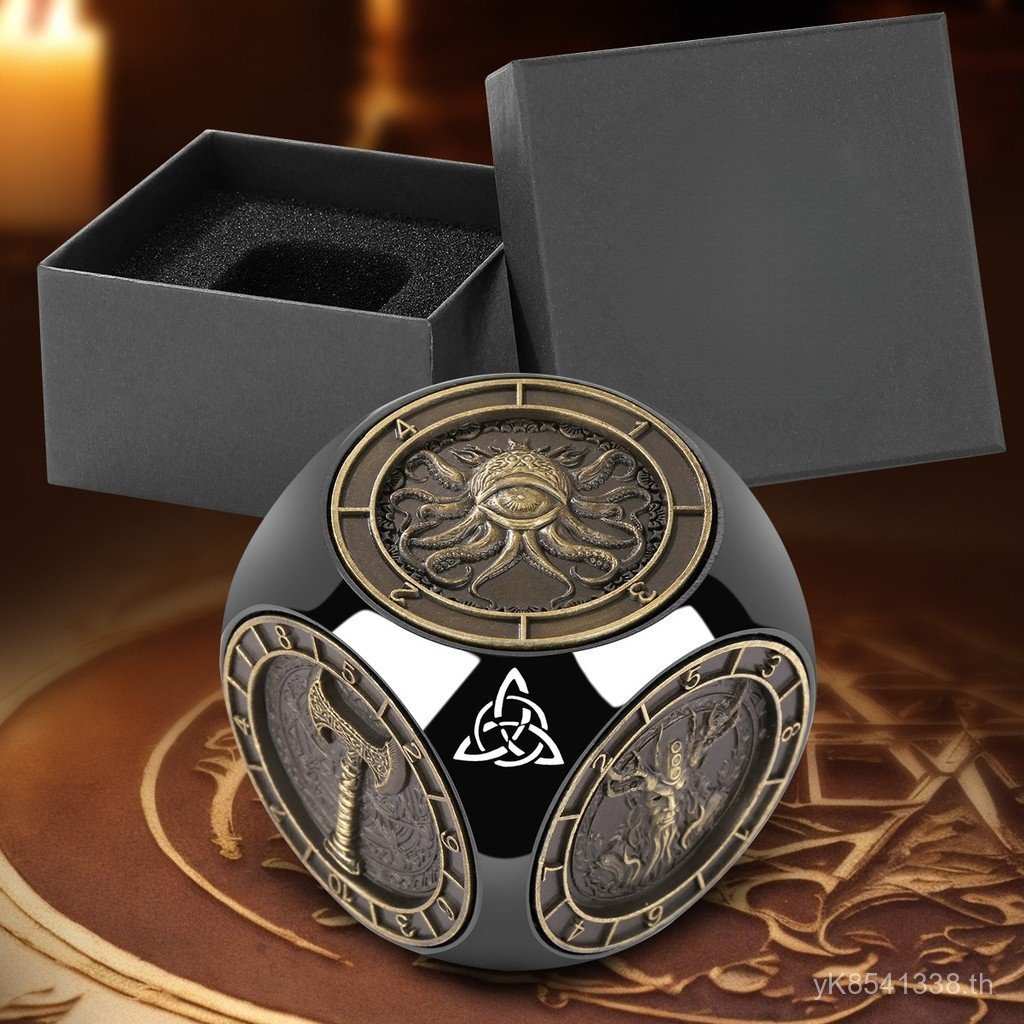 7 in 7 DND รูปแบบโลหะ Dungeons และ Dragons ของเล่นเกมกระดาน Polyhedron C หกด้าน 1 หมุน Decompression