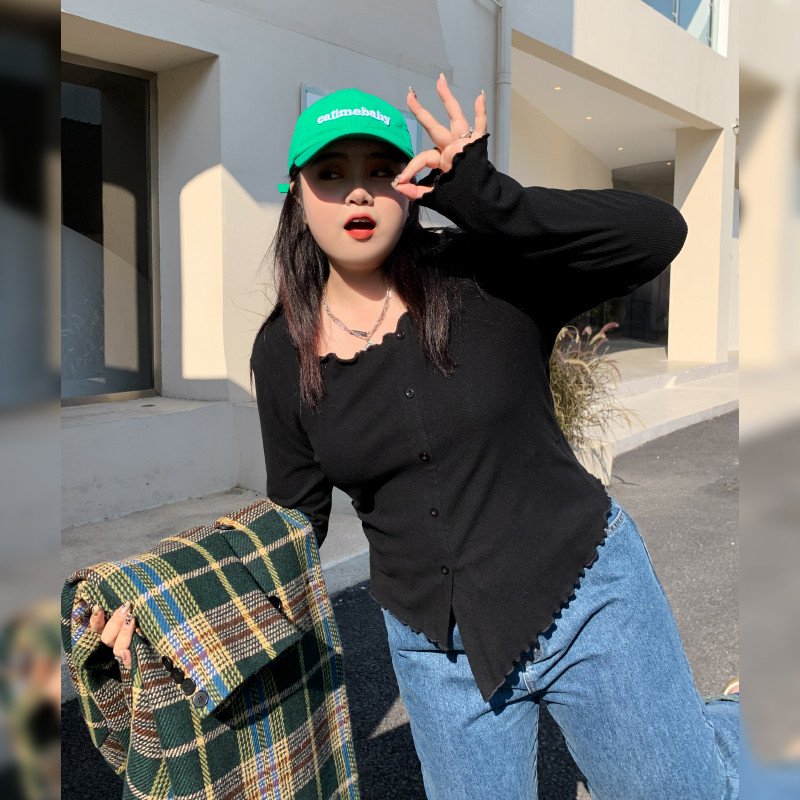 Xijiang Ouni เสื้อไหมพรมแขนยาวสำหรับฤดูใบไม้ร่วง ออกแบบ slit bottom สวมใส่สบาย