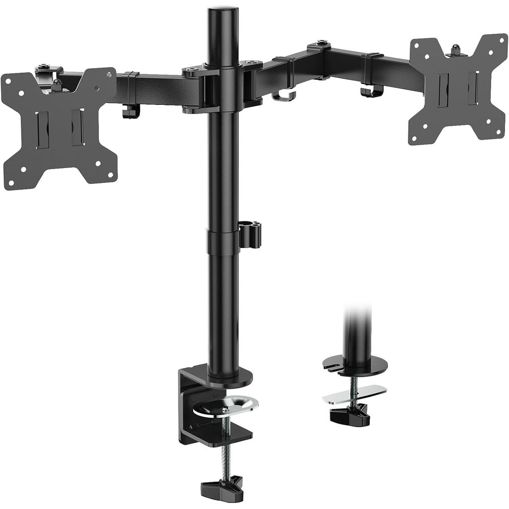 WALI Dual Monitor Desk Mount, Monitor Stand for 2 Monitors Up to 27inch, Dual Monitor Mount Max 22lb