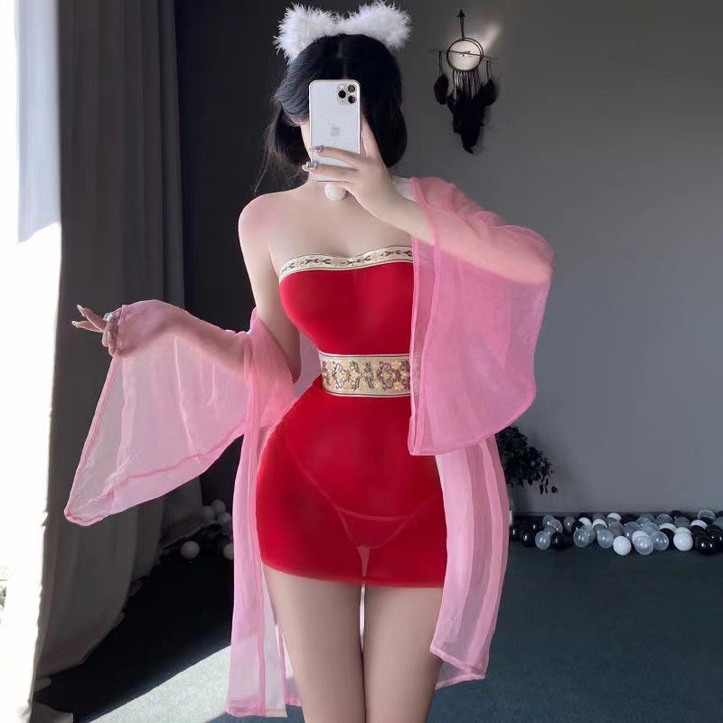 Qiaoduo ชุดชั้นในHanfuแบบเซ็กซี่ ชุดกระโปรงสะโพกFox Demon Taji สำหรับชุดนอนหญิง