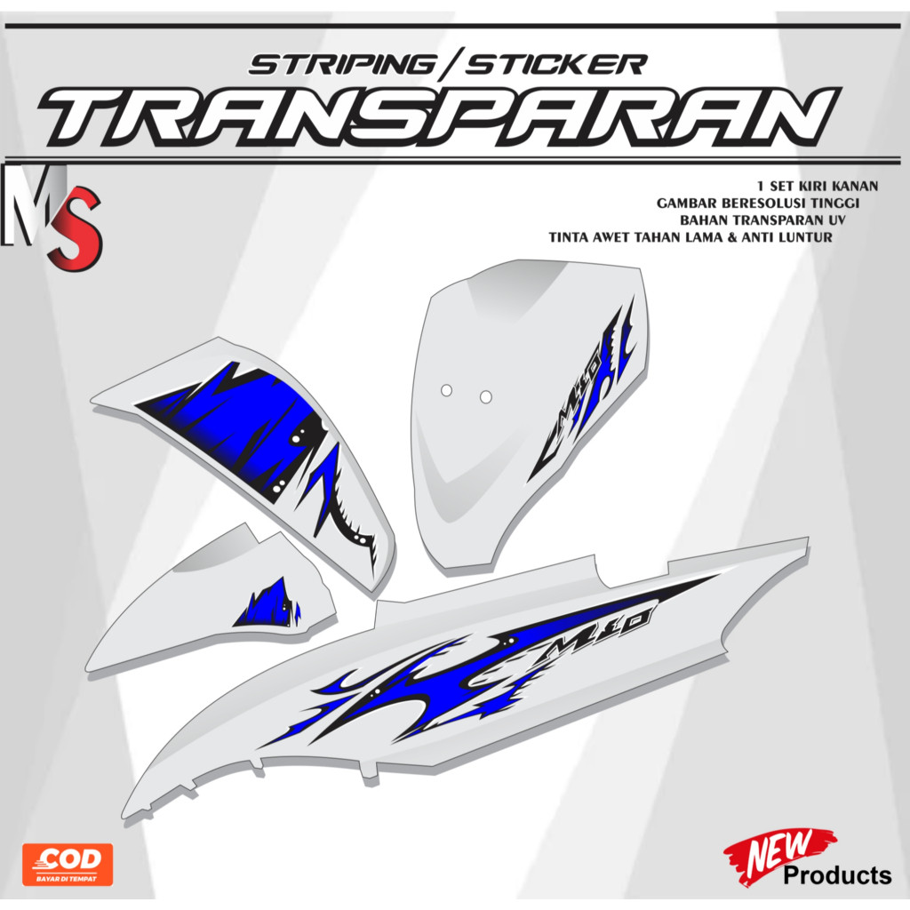 สติ๊กเกอร์/โปร่งใส Mio J Varky V4 MS003 Striping Mio GT โปร่งใส MS