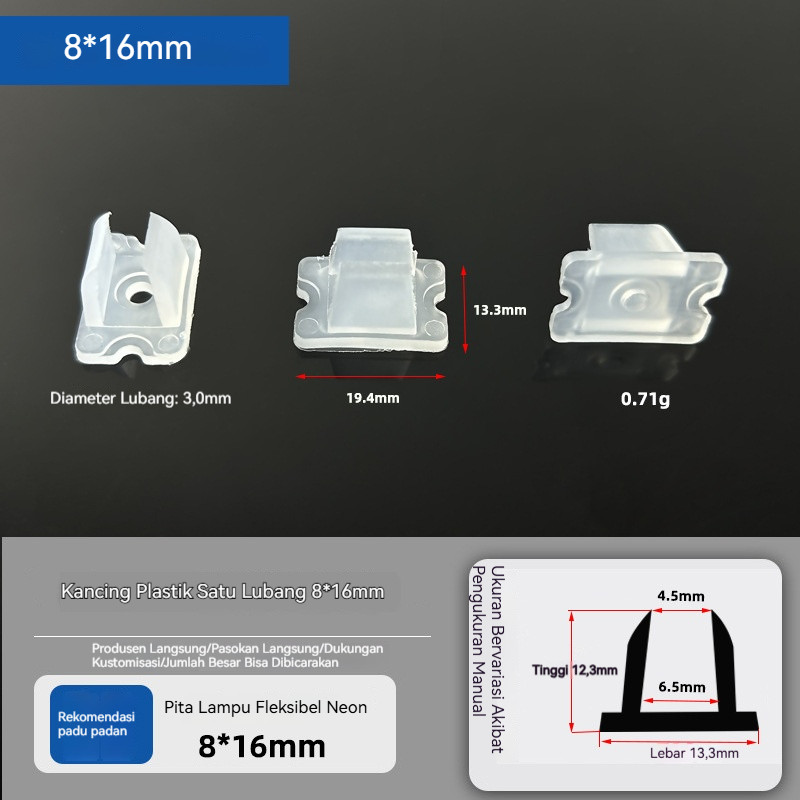 10pcs Neon Flex Light Holder Clamps 8x16 Neon ยืดหยุ่น LED Bracket LED Neon Flex Light ท่อ SMD