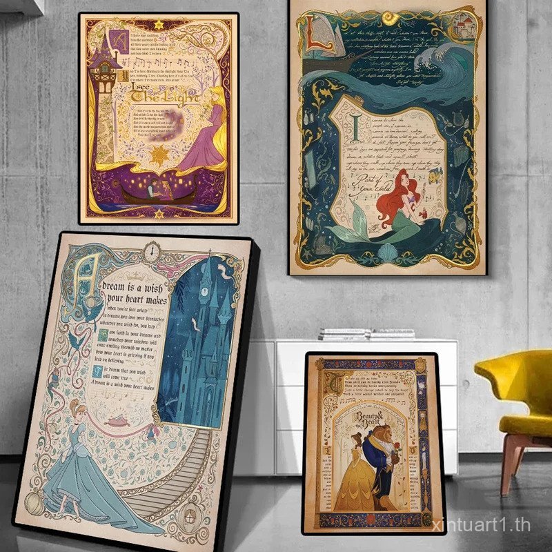 Disney Princess โปสเตอร์การ์ตูน Little Mermaid รูปที่ 2