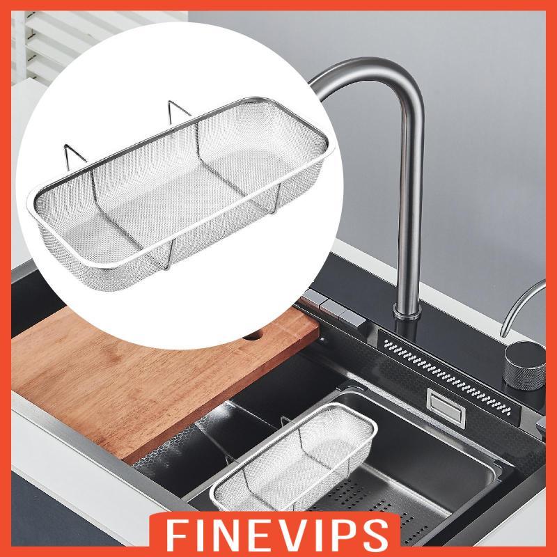 [Finevips] Over The Sink กระชอนตะกร้ากรอง 10.6x4.7x1.8"ใช้ในบ้านพร้อมตาข่ายละเอียด