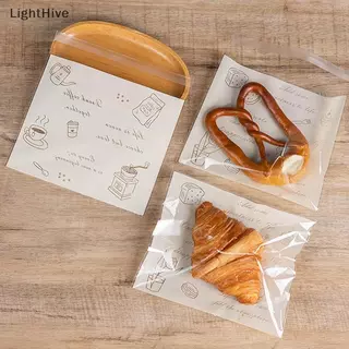 [LightHive] ถุงพลาสติกซีลกาวในตัว 50 ชิ้นสําหรับบรรจุภัณฑ์เบเกอรี่ ครัวซองต์ บิสกิตแฮนด์เมดปาร์ตี้/ ขนมปัง และบรรจุเค้ก (TH)
