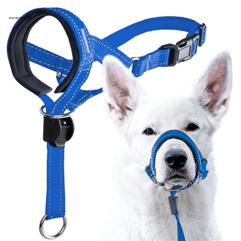 EC Dog Muzzle Nylon Muzzle Secure Muzzle Medium Large Breeding ตะกร้อสะท้อนแสง