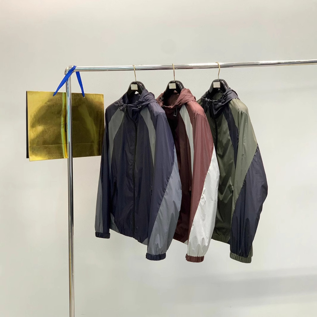 W0B9 Color Block Fashion Casual Men's Hooded Jacket High-Quality Top