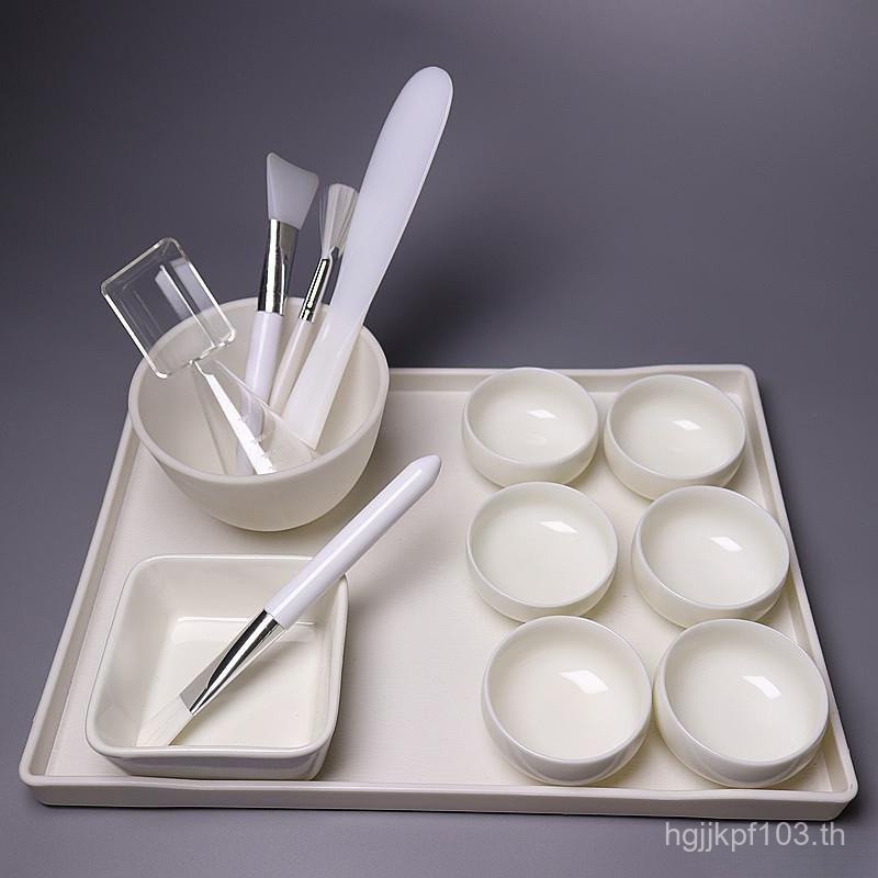 การบําบัดชามขนาดเล็กพอร์ซเลนสีขาวชามน้ํามันหอมระเหยร้านเสริมสวยผสมขนาดเล็กหน้ากากชามการจัดการผลิตภัณ