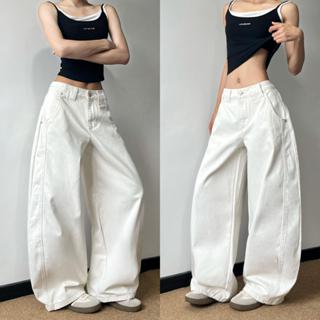 กางเกงยีนส์ทรงหลวมสไตล์ย้อนยุค ผ้าใส่สบายเนื้อนุ่ม ล้าสมัยสไ…